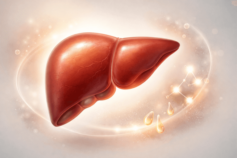 Fatty liver disease illustrated in a scientific, evidence-based medical style